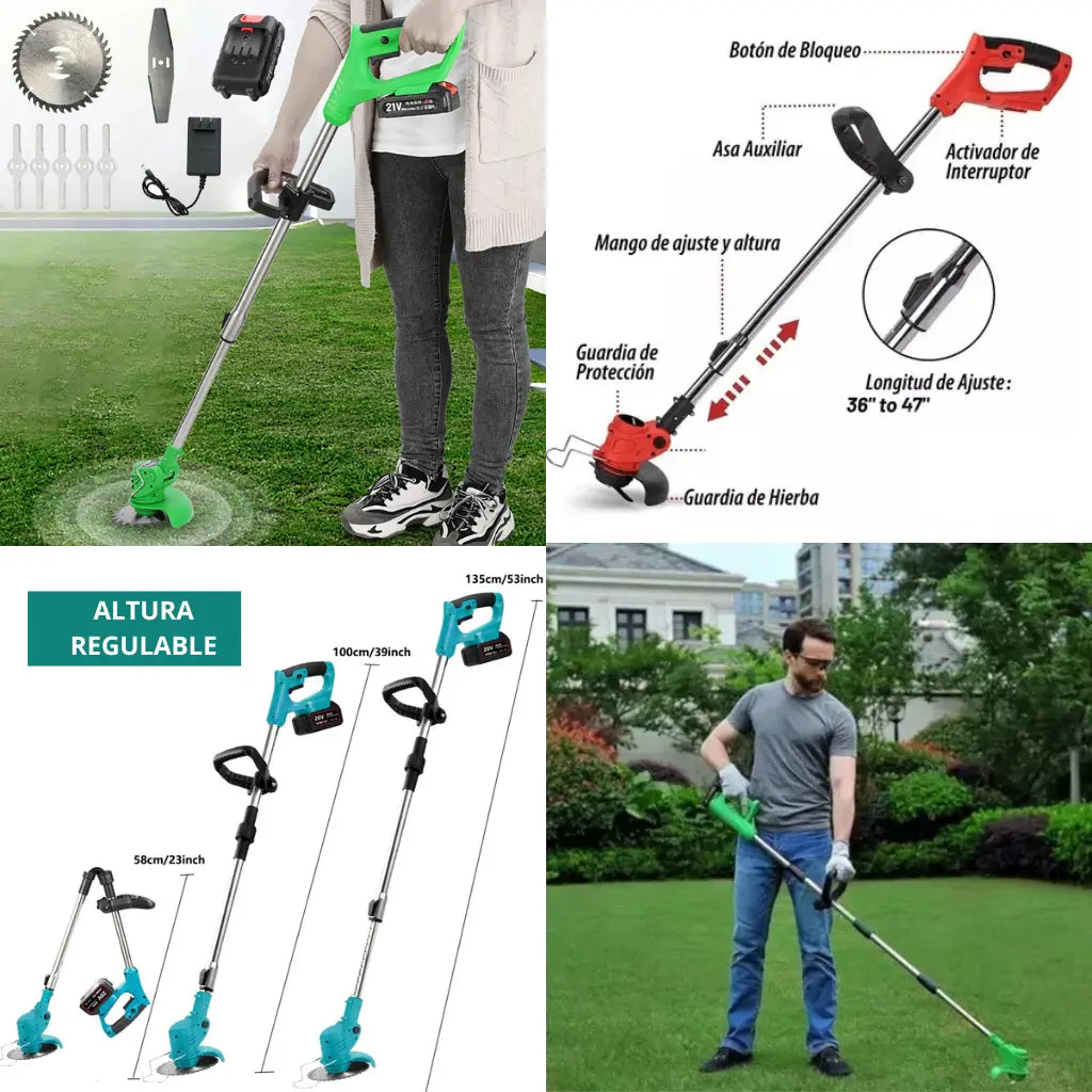 🌿 Transforma tu Jardín sin Esfuerzo: La TurboBlade™ Corta Todo, Incluso Maleza Gruesa – Sin Cables, Sin Complicaciones y Sin Gastar en Jardineros