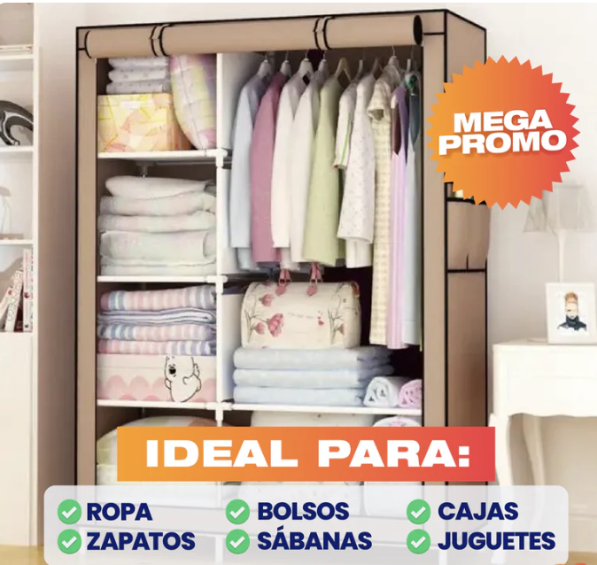 🧥 ¡Dile adiós al desorden con estilo! Organiza toda tu ropa en minutos con el Closet Portátil más vendido de Colombia — sin herramientas, sin complicaciones +  Regalo