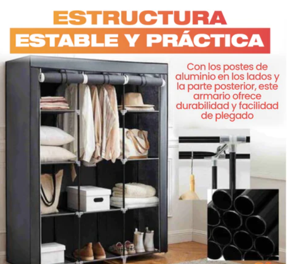 🧥 ¡Dile adiós al desorden con estilo! Organiza toda tu ropa en minutos con el Closet Portátil más vendido de Colombia — sin herramientas, sin complicaciones +  Regalo