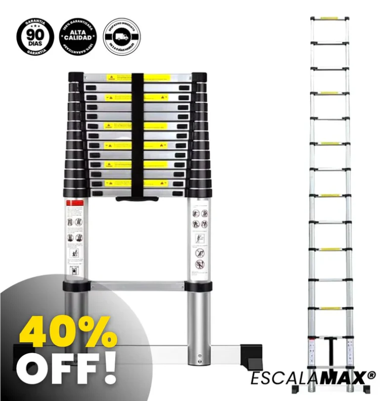 Escalera Retráctil Multifuncional + Regalo - 🛠️ La herramienta que todo profesional necesita: resistente como una industrial, práctica como una mochila - Trabaja en alturas con total estabilidad, llévala donde quieras