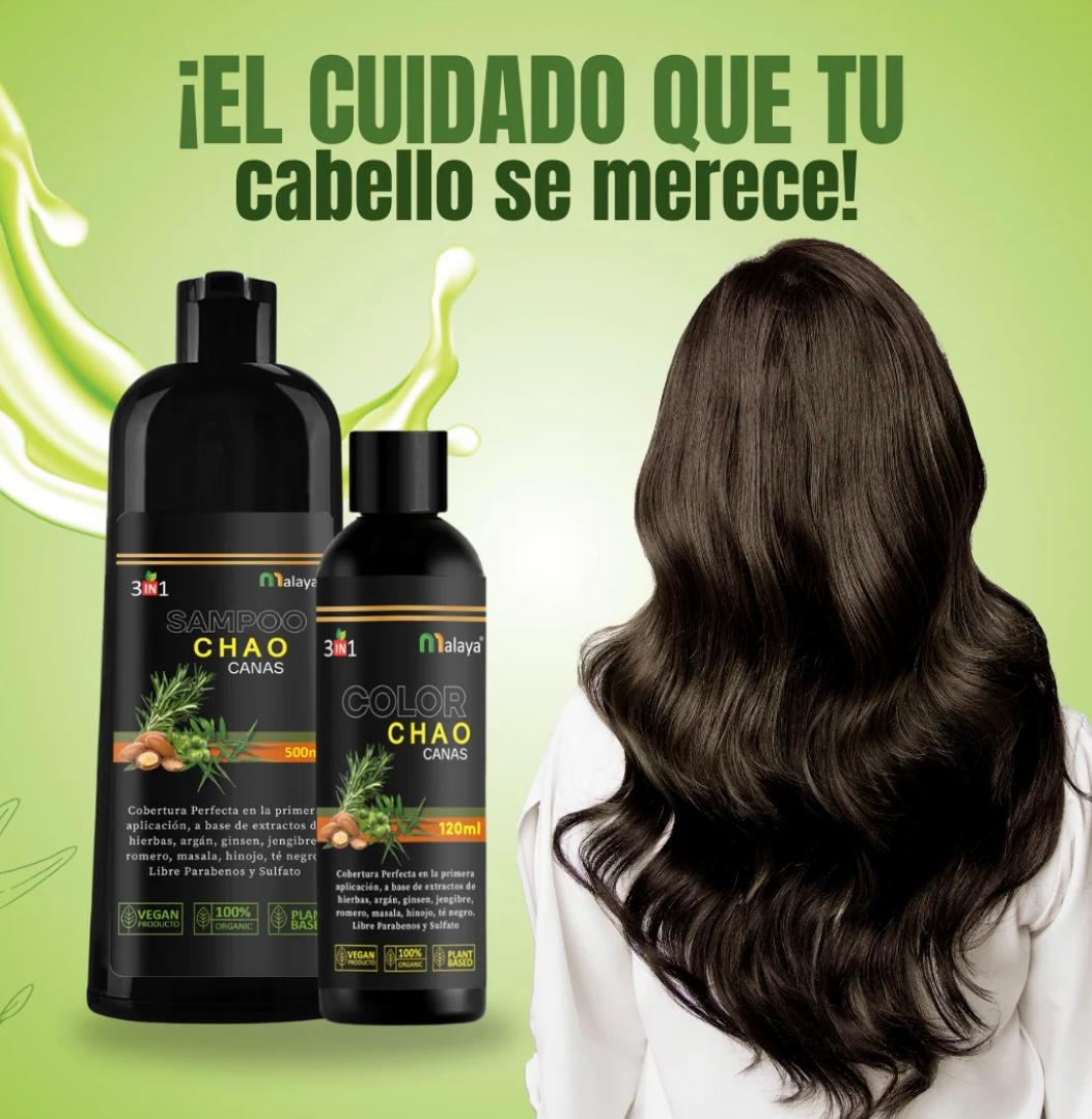 SHAMPOO CHAO CANAS + TRATAMIENTO ACTIVADOR GRATIS - Transforma tu cabello en un solo paso 🔥